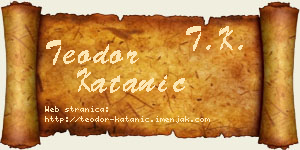Teodor Katanić vizit kartica